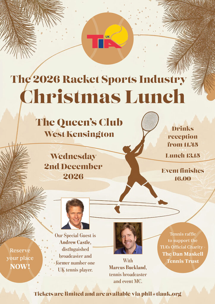 The 2026 Racket Sports Industry Christmas Lunch: The Queen's Club West Kensington on 2/12/26